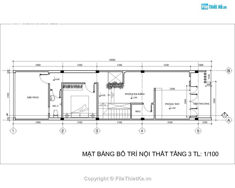 Nhà phố 3 tầng 4.5x18m,Autocad nhà phố 3 tầng,Bản vẽ nhà phố 3 tầng,Thiết kế nhà phố 3 tầng,bản vẽ nhà phố 3 tầng,File autocad nhà phố 3 tầng